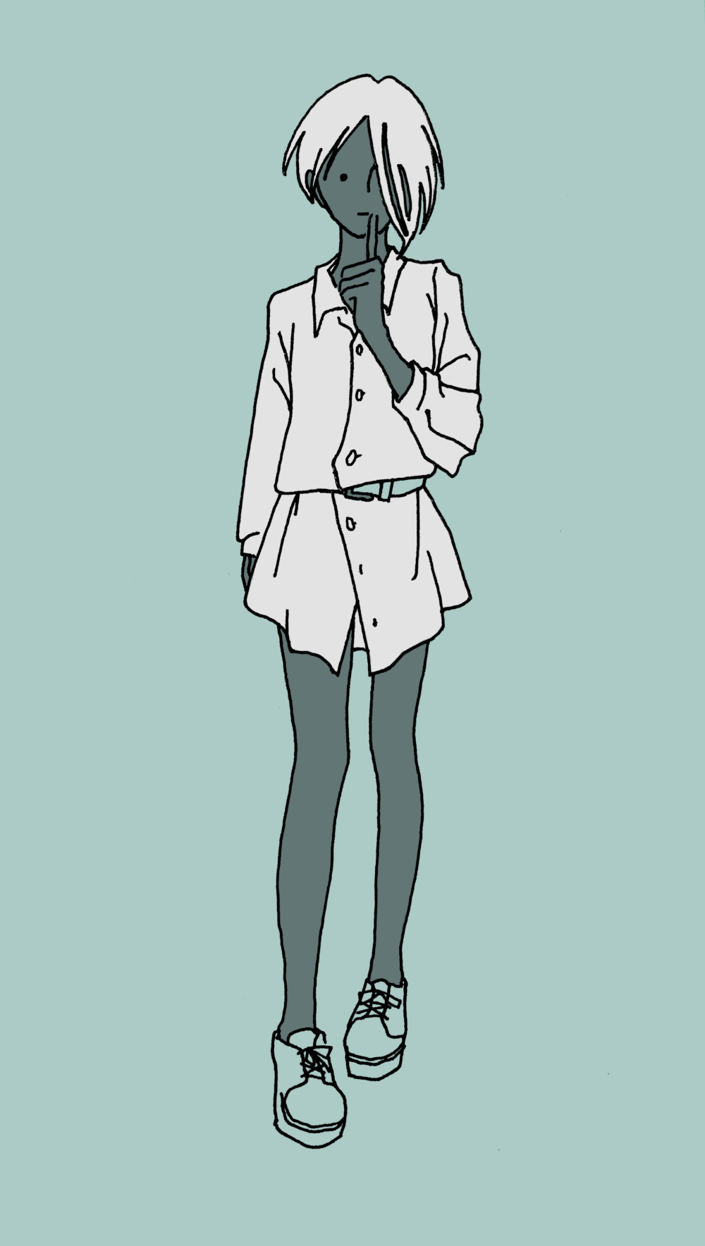 しーってする女の子